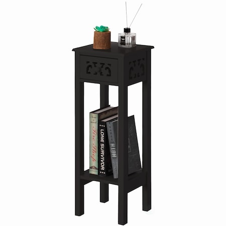 Basicwise 9" W, 9.75" L, 28.75" H, MDF, Black QI004610.BK